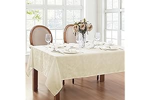Elrene Home Fashions Caiden Elegance Damask Cream Tablecloth Rectangle