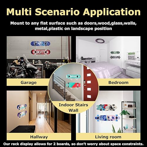 Miniatura 5 de UCINNOVATE 4 paquetes de 4 soportes de pared de acrílico de 16 pulgadas de grosor soporte de snowboard transparente para soporte de almacenamiento
