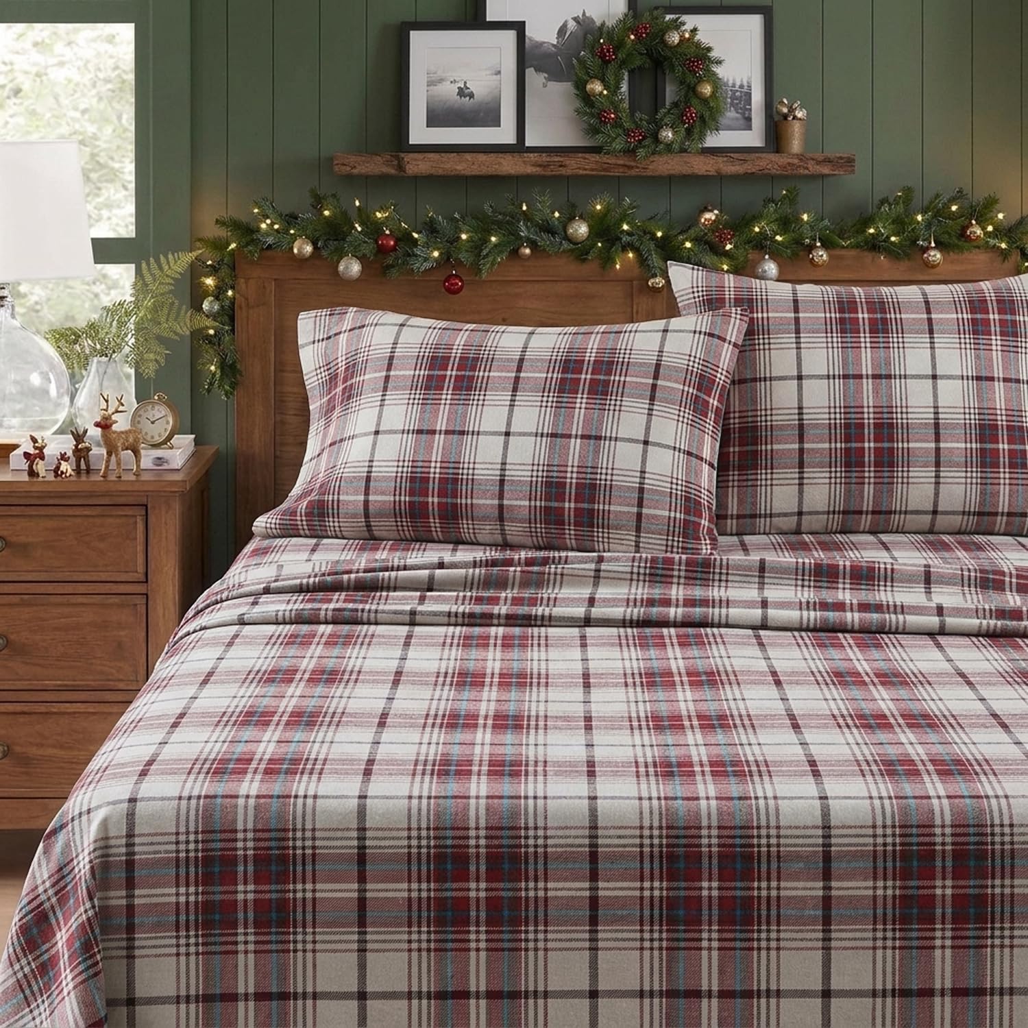 Eddie Bauer Flanell-Bettwäsche-Set Mont Lake Plaid Hütte Queen Montlake Plaid