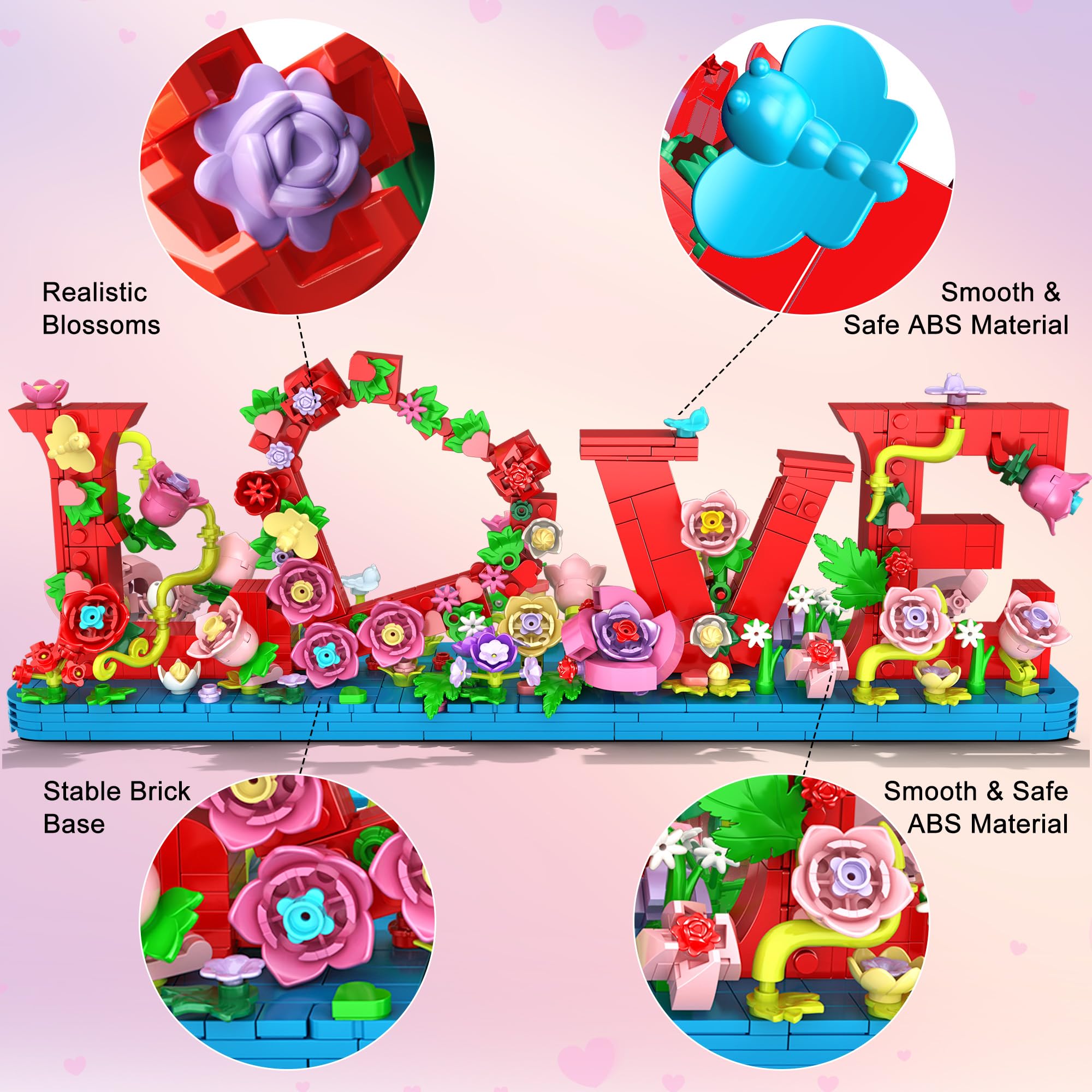 Gufacai Blocs de construction photo personnalisés pour couples, blocs de construction en forme de cœur personnalisés, cadeaux pour petit ami, anniversaire, Saint-Valentin, mariage, cadeau pour lui (8