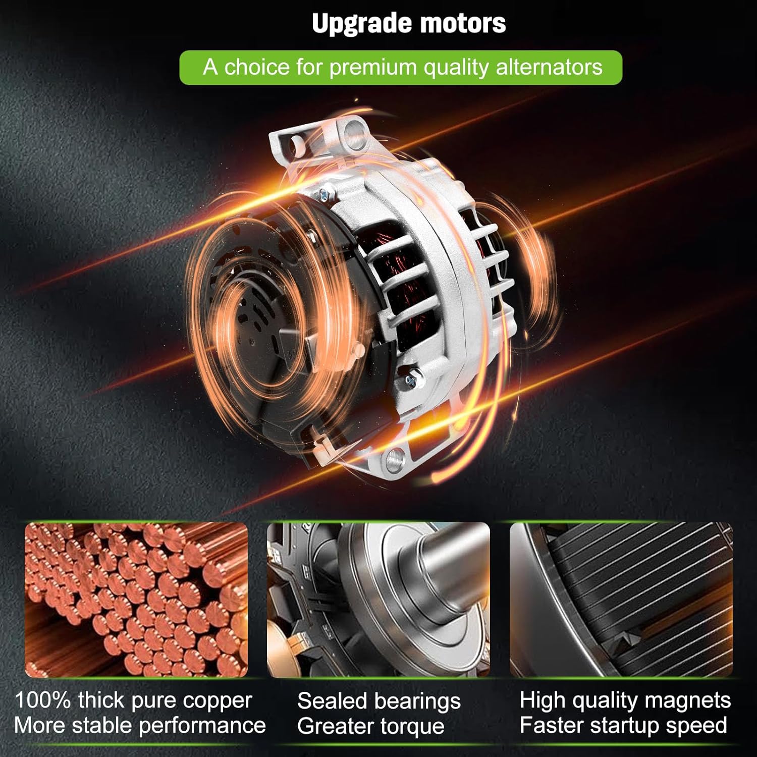 SCITOO Alternator Fits for Chevrolet Colorado 2004-2006 & for GMC Canyon 2004-2006 & for Isuzu i280 2006, i350 2006, 2.8L 3.5L- 12V 100Amp CW 6-Groove Pulley, Replace OE 11047