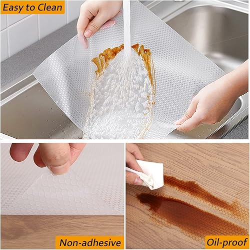 Miniatura 2 de Revestimiento de estante no adhesivo para cajones, forro antideslizante para gabinetes de cocina, forros lavables para refrigerador, tapete