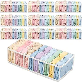 Organizador de Gaveta para Roupas de Bebê e Infantil, Kit com 10 Colmeias, Tam. M, Encantos do Lar
