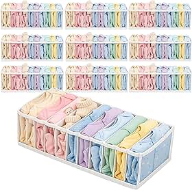 Organizador de Gaveta para Roupas de Bebê e Infantil, Kit com 10 Colmeias, Tam. M, Encantos do Lar