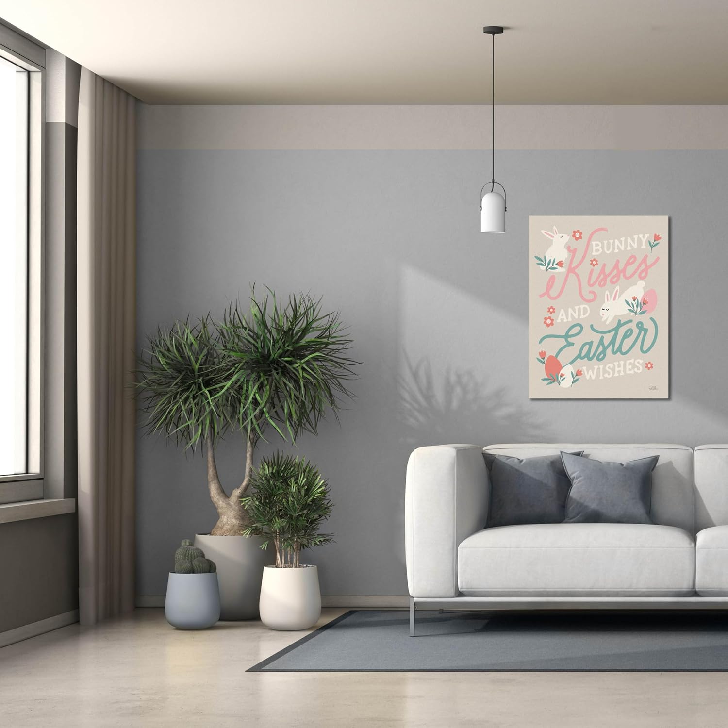 Epic Graffiti 'Bunny Kisses 2 Beige' by Laura Marshall Canvas Wall Art, 26" x 34"