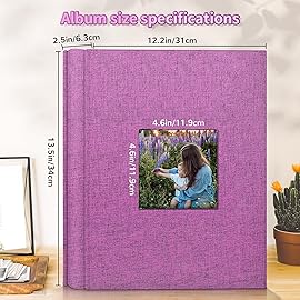 Artfeel Photo Album 4x6 with 600 Pockets,Slip-in Picture Albums,Linen Cover Memory Book with Front Window,White Page Vertical Photo Book for Wedding,Family,Anniversare,Baby,Vacation