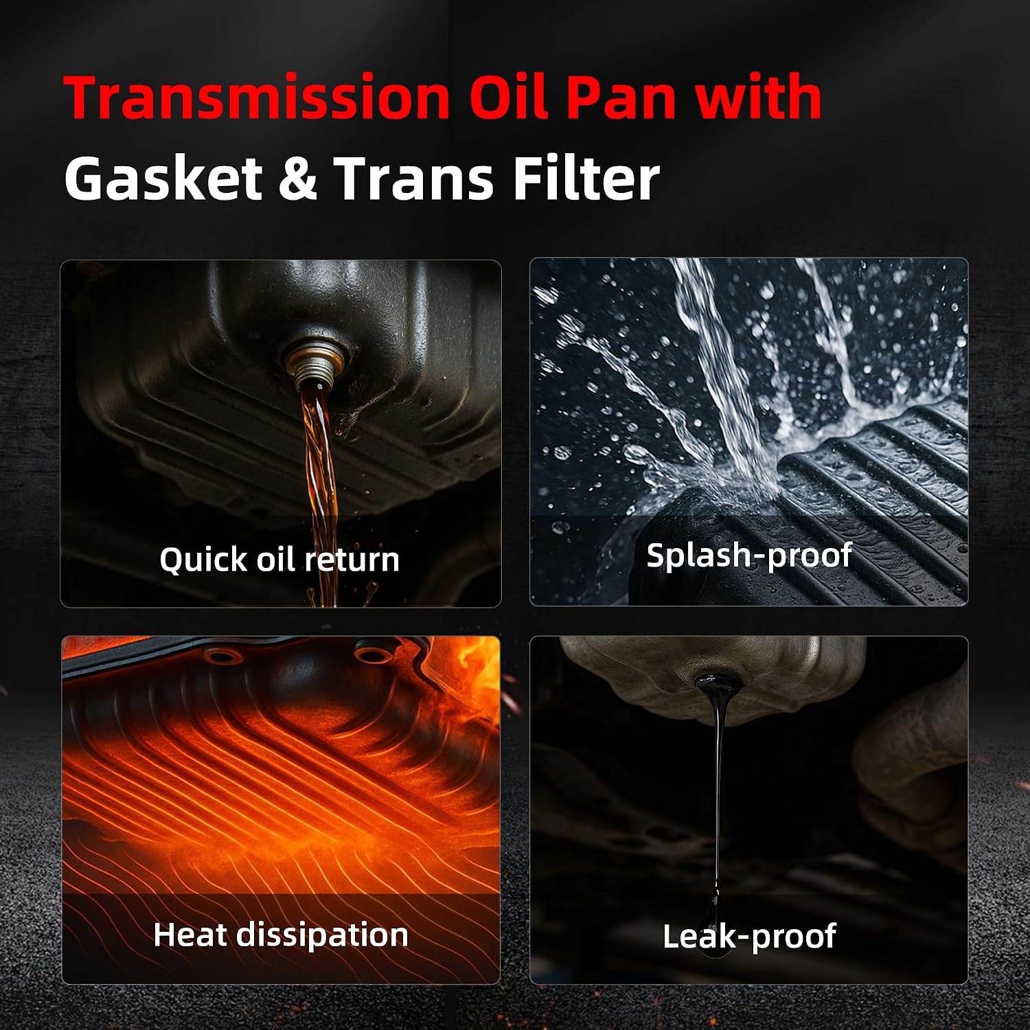 Transmission Oil Pan with Gasket & Trans Filter for Toyota Camry 18-22/RAV4 19-22/Highlander 17-22/Avalon 19-22, for Lexus ES350 19-22/ES250 21-22, L4 V6 2.5L 3.5L, 0440465, 3515106010