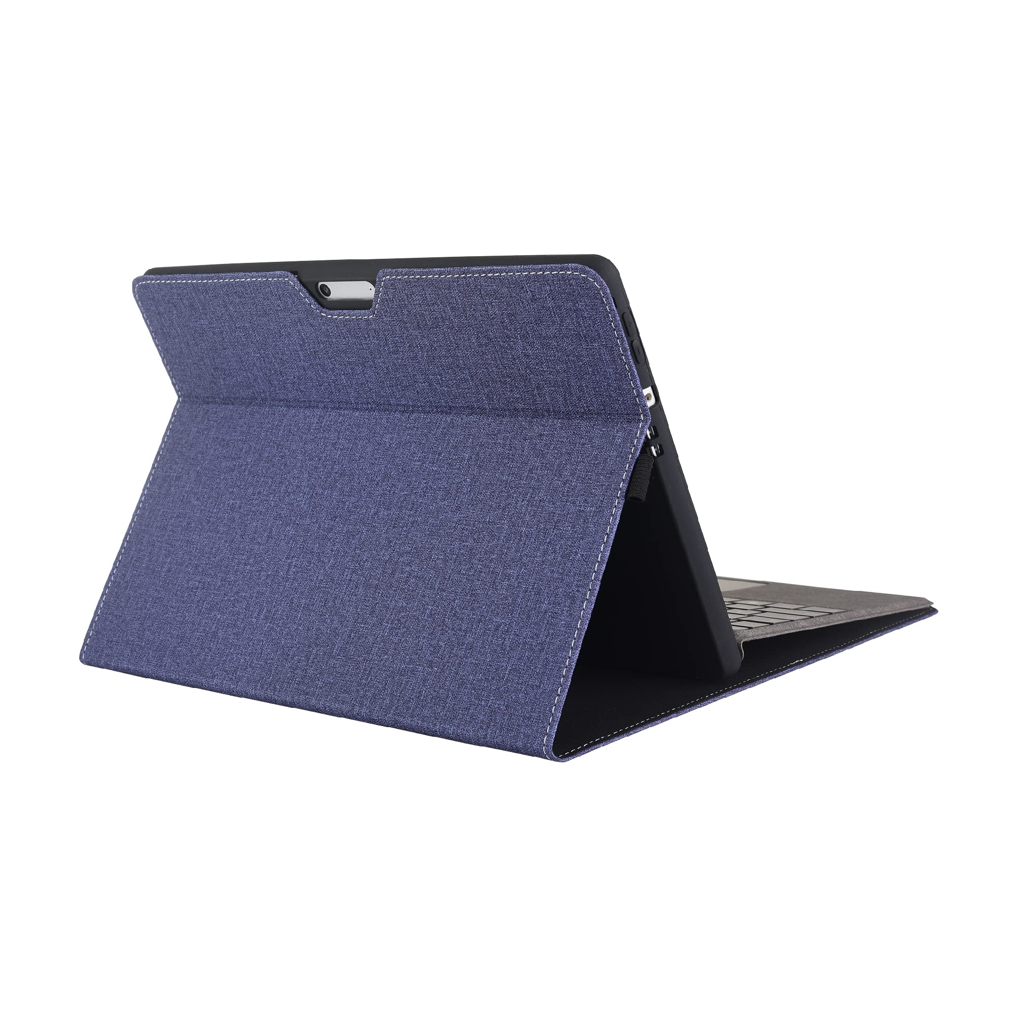 Case for New Microsoft Surface Pro 8（2021） 13-inch Tablets Cover，Soft TPU Protective Shell with Pen Holder and Type Cover Keyboard (Blue, 13--inch Surface pro 8)
