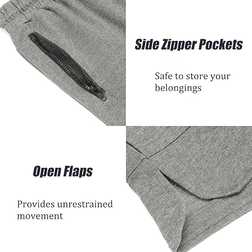 Miniatura 6 de COOFANDY Pantalones cortos de entrenamiento para hombre, pantalones cortos de entrenamiento atlético, pantalones cortos ajustados para levantamiento