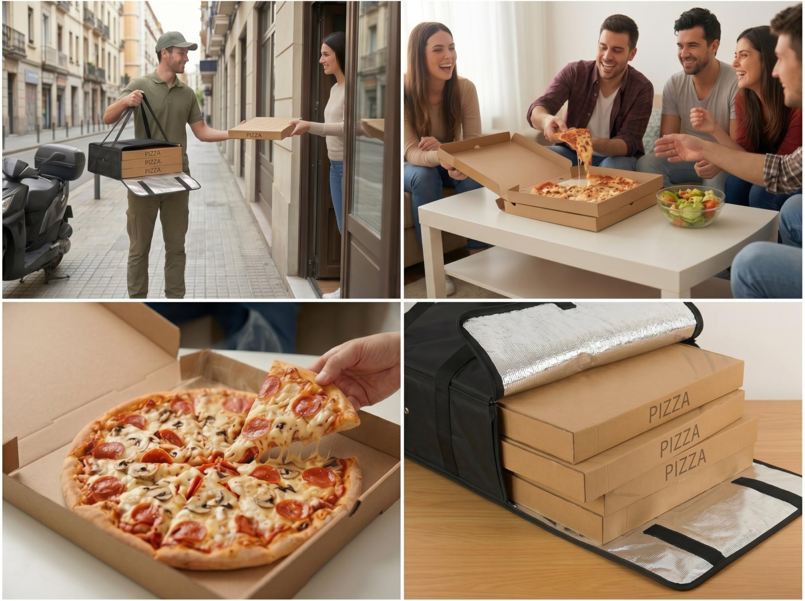 sac Pizza Isotherme pour Livraison, Trail Maker, 50,8 x 50,8 x 30,5 cm, Sac Alimentaire pour Usage Personnel et Professionnel, Contient Jusqu'à 4 Pizzas