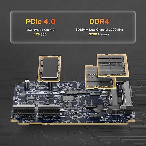 Miniatura 10 de BOSGAME Mini PC H68 Ryzen 7 AMD 6800H (8C12T, hasta 4.7 GHz), 16 GB DDR5 512 GB PCIe M.2 SSD Mini computadoras de escritorio W11 Pro, compatible con