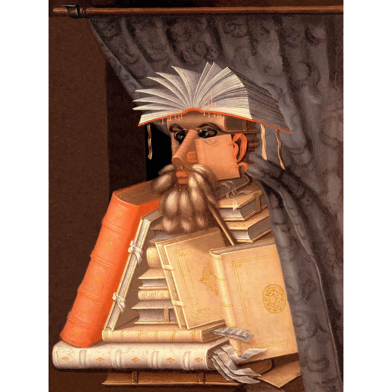 Wee Blue Coo Painting Allegory Portrait Arcimboldo Librarian Detail Unframed Wall Art Print Poster Home Decor Premium