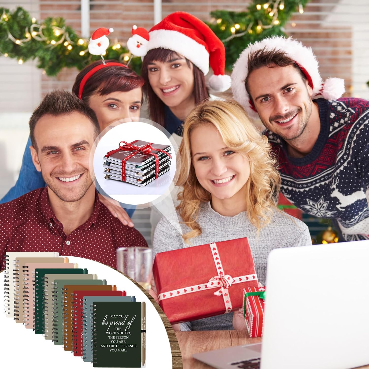 Honoson 20 Sets/40 Pcs Valentines Employee Gifts May You Be Proud The Work Notebook with Ballpoint Pen Inspirational Journals Office Valentines Thank You Gifts for Team Coworker Staff (Bright Color) - Image 5