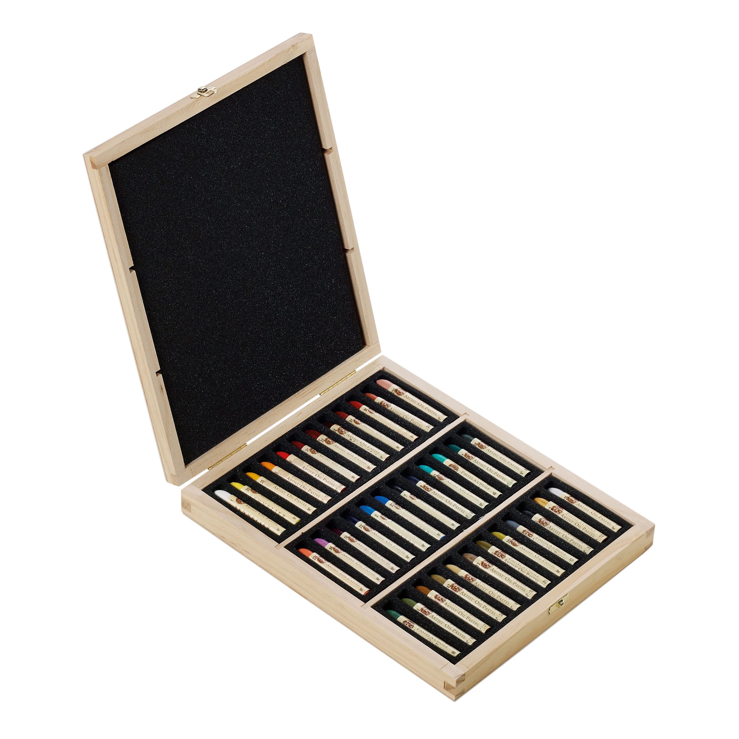 Coffret bois 36 pastels à l'huile assortis