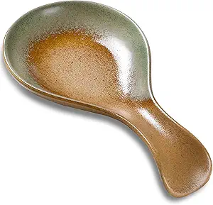 Spoon Rest for Kitchen Stove Top, Ceramic Large Cooking Spoon Holder for Kitchen Countertop 8 Inches Dishwasher Safe and Heat-Resistant Utensil Rest, Modern Farmhouse Decorative (Rust Color)