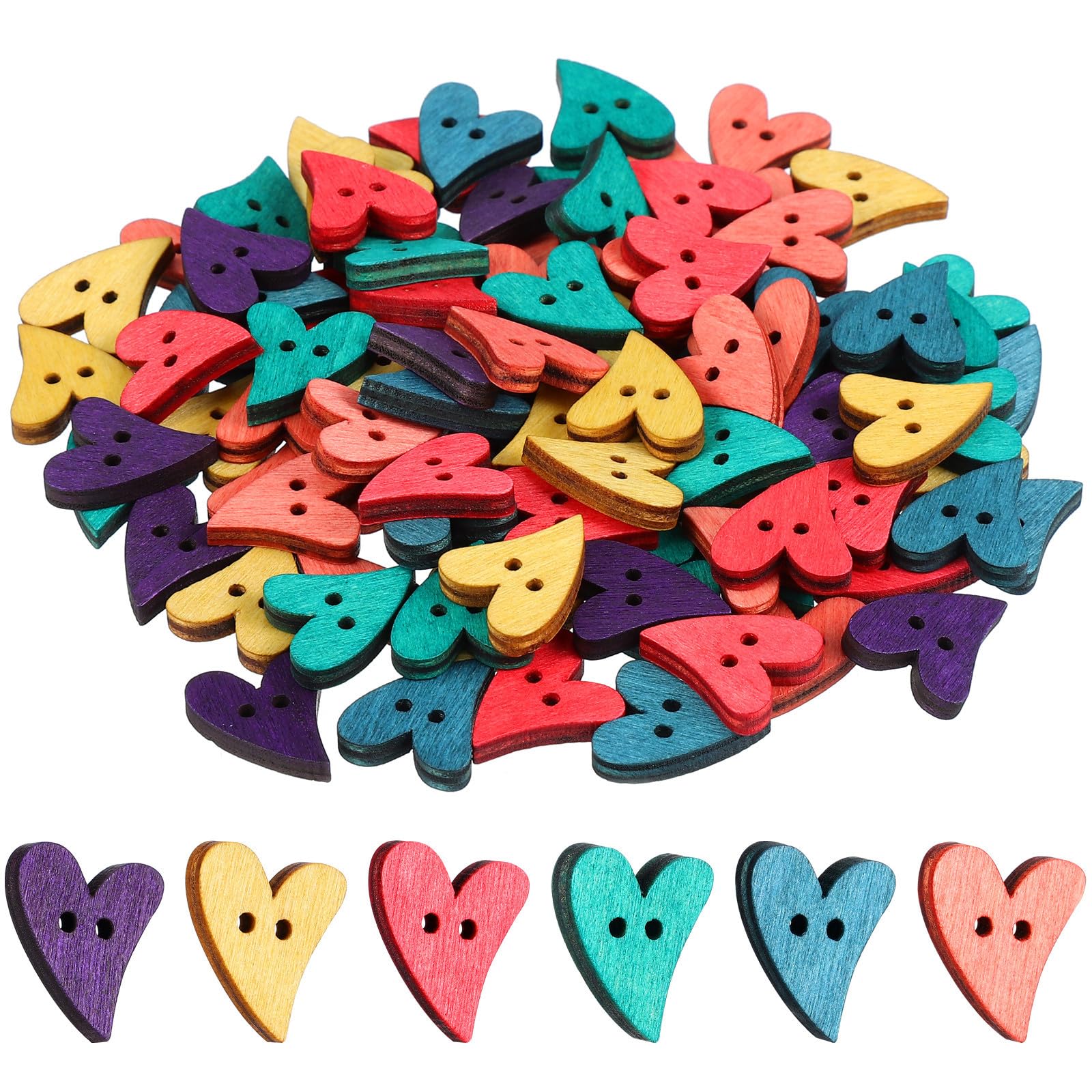 Boutons en bois de cœur mercerie scrapbooking et matériel de couture fait main