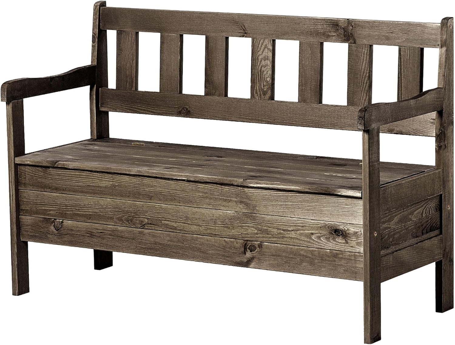 KADAX Gartenbank, 120x49x81,5cm Banktruhe aus Einer Holzfaserplatte