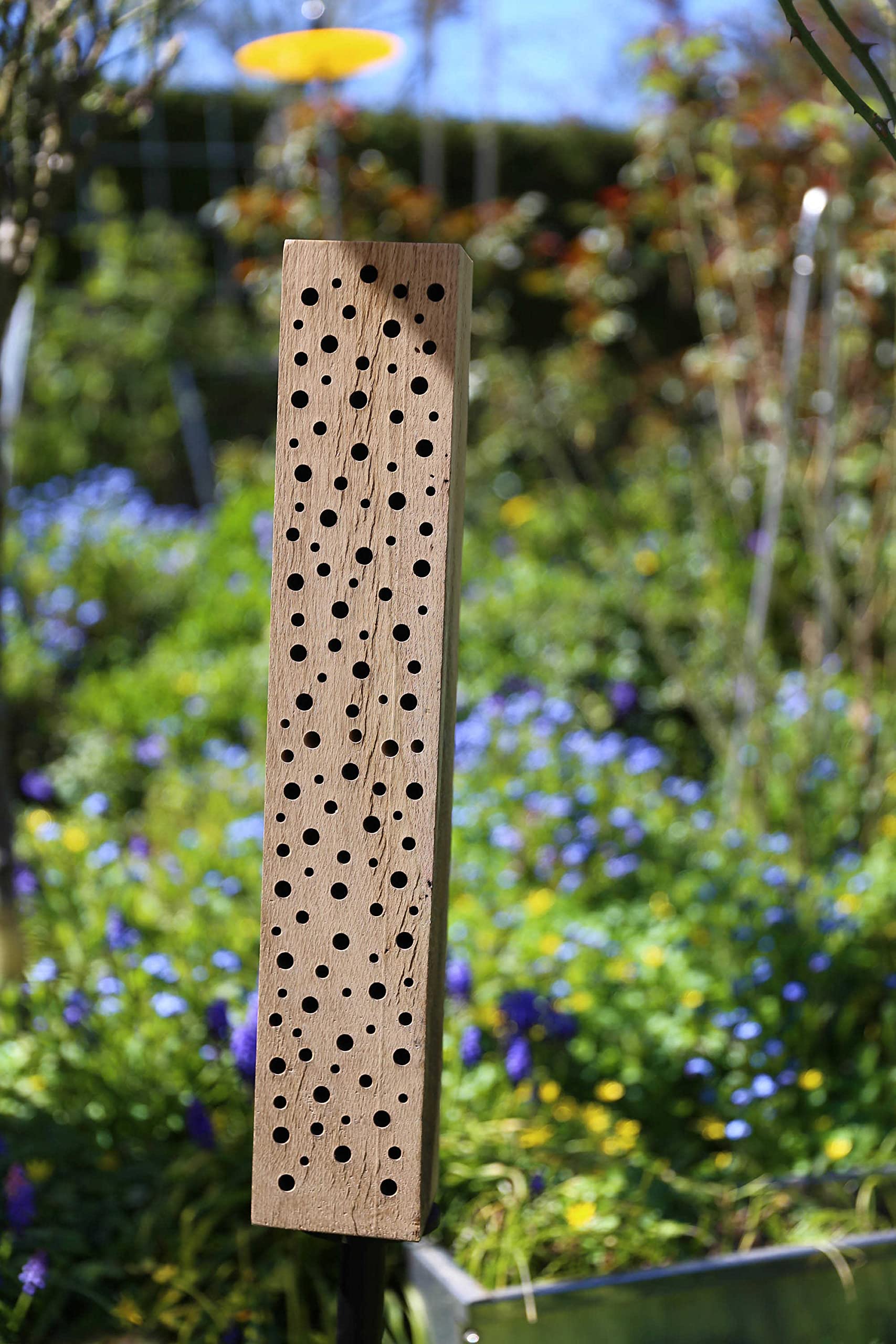 Casetta per api, tronco per insetti, in legno massiccio, per api selvatici, 50 cm