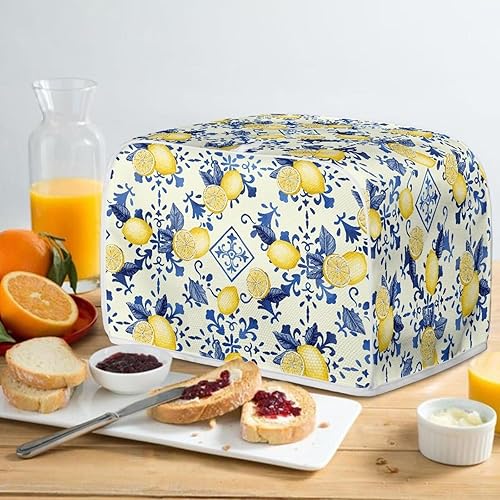 Vista 125 de Cubierta floral para tostadora de limón, 4 rebanadas de pan, tostadora, horno, cubierta a prueba de polvo, cubierta para electrodomésticos pequeños