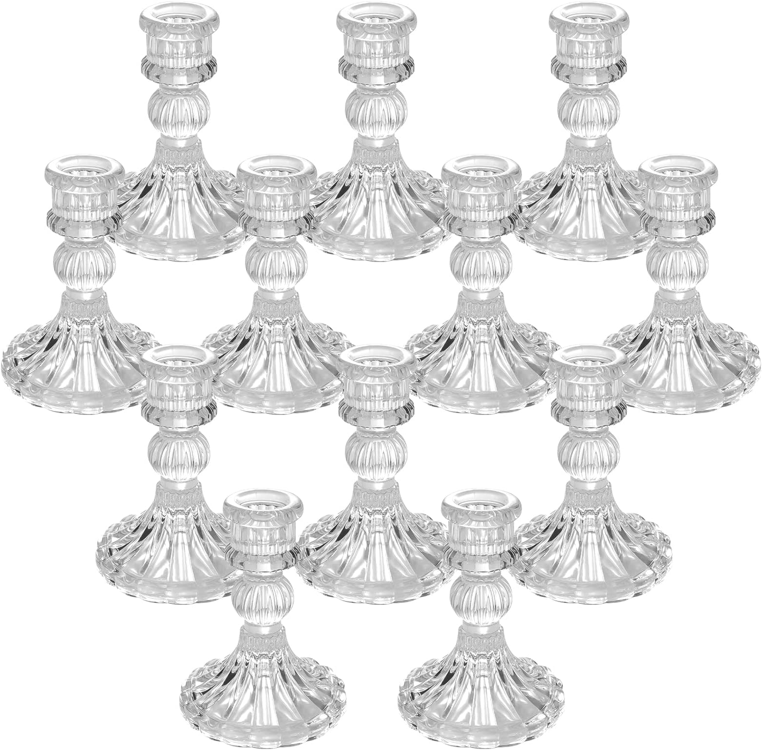 Eastland Clear Taper Candle Holder 4" Set of 12 Home