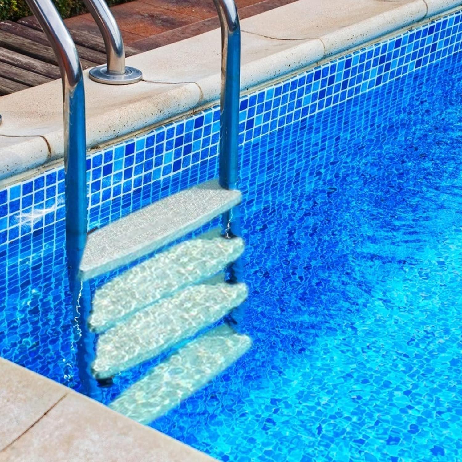 4 Pcs Replacement Pool Ladder Steps- Swimming Pool Molded Plastic Ladder Treads Rung Steps Above-Ground and In-ground Pool Entry Replacement Ladder Rung Steps: Kitchen & Dining