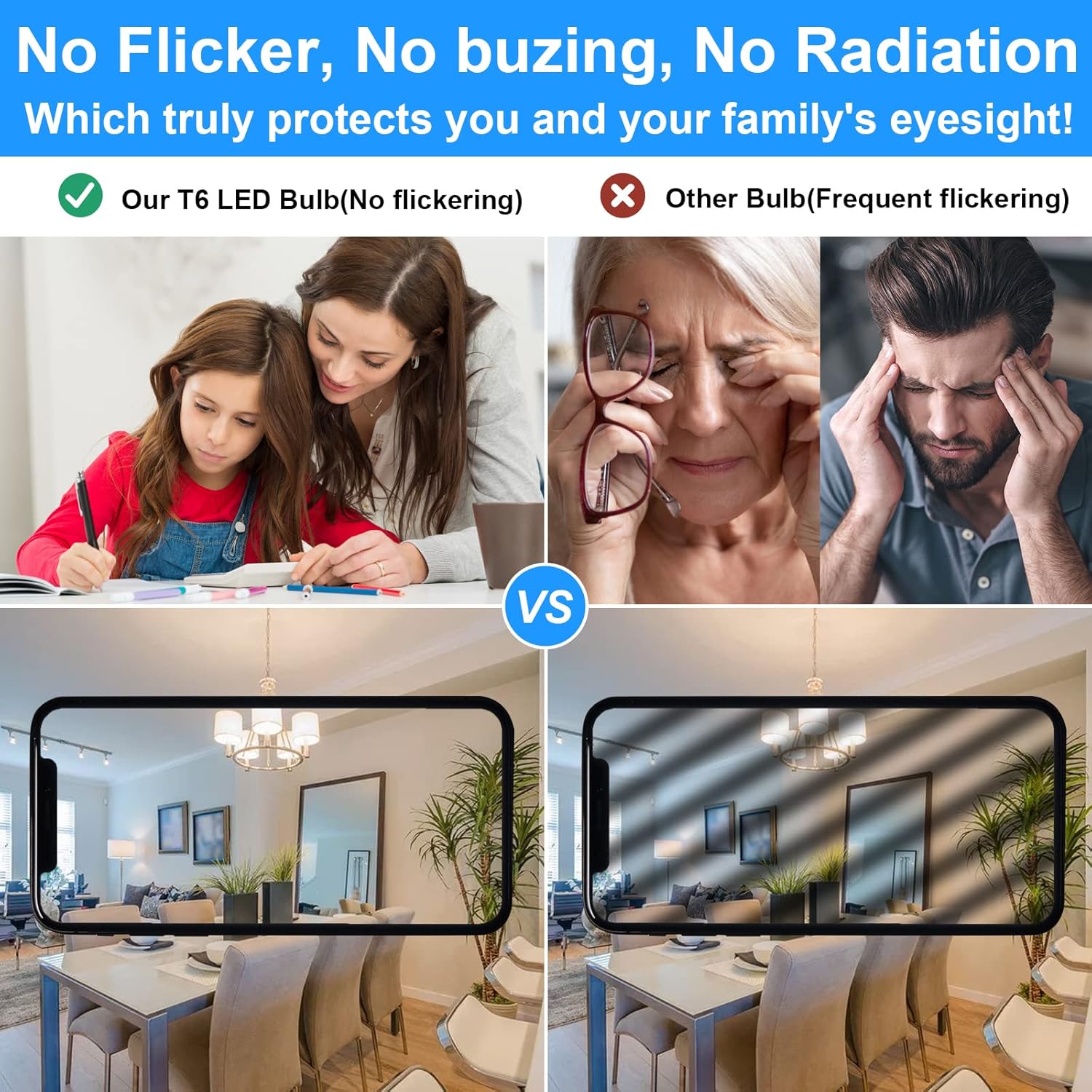TAIYALOO E12 LED Bulb Dimmable C7 Bulb Equivalent to E12 Halogen Bulb 60W, Natural White 4000K, T6 Small Base, 120V 7W 630LM E12 LED Candelabra Bulbs for Ceiling Fan, Chandelier Light, 6 Pack
