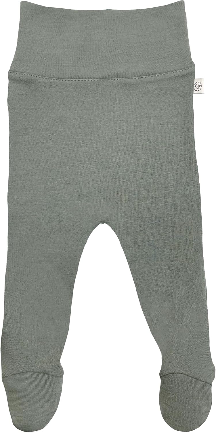 Woolino Baby Footed Romper Pants, 100% Merino Wool Baby Pants, Newborn Pants with Footies for Infant Boy & Girl