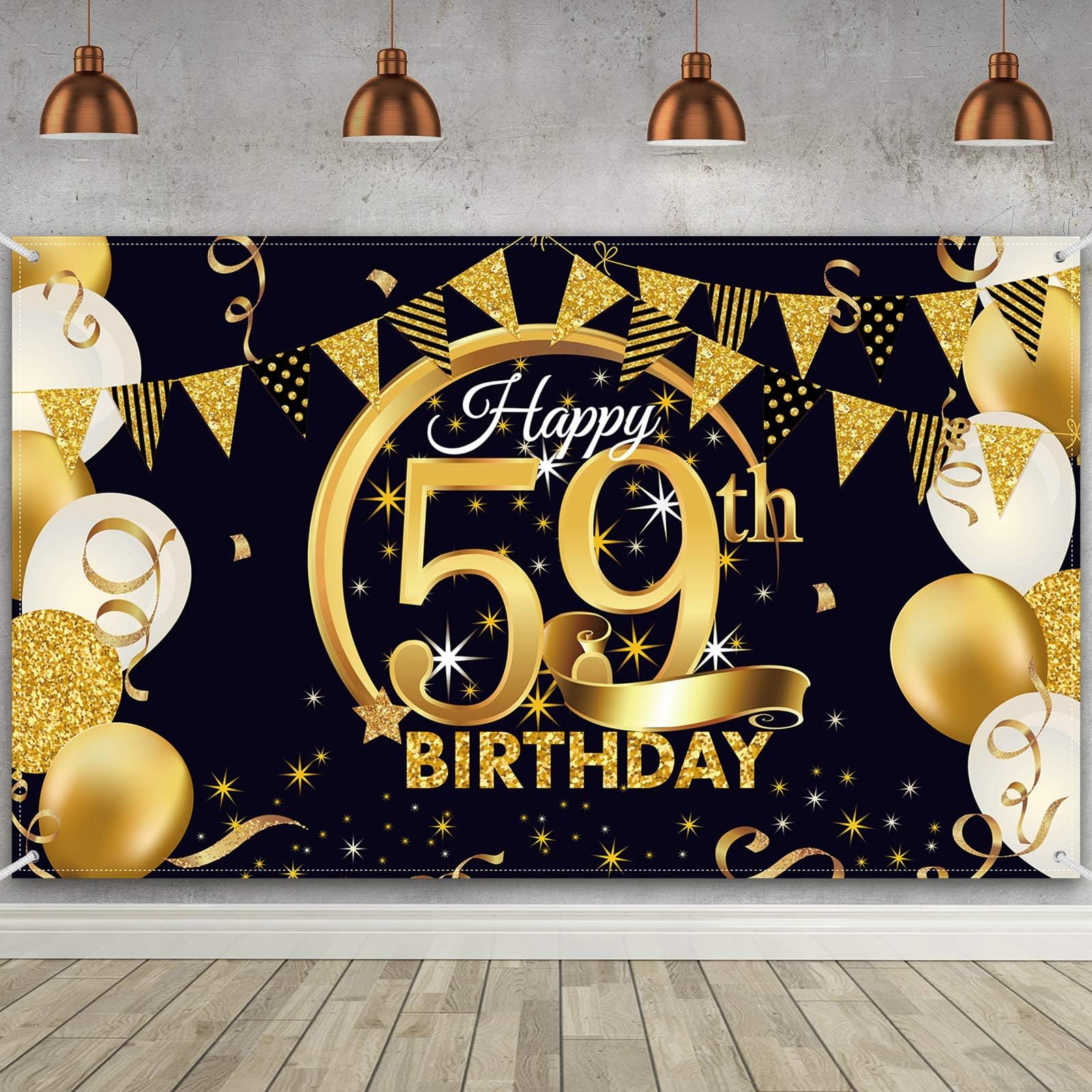 Amazon.com: 59th Birthday Party Decoration, Extra Large Fabric Black