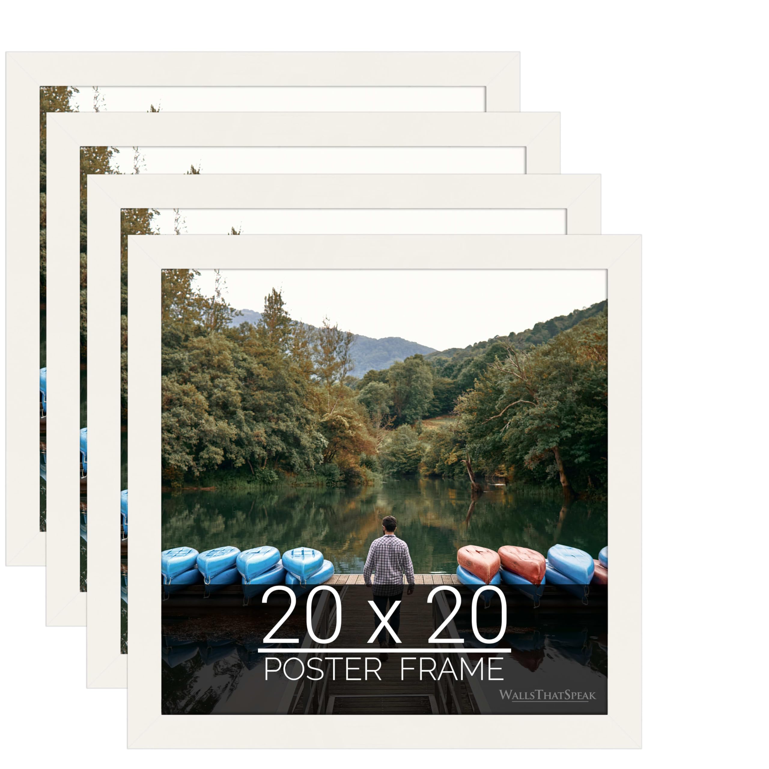 20x20 in | 51x51 cm) White Picture Frame for Puzzles Posters