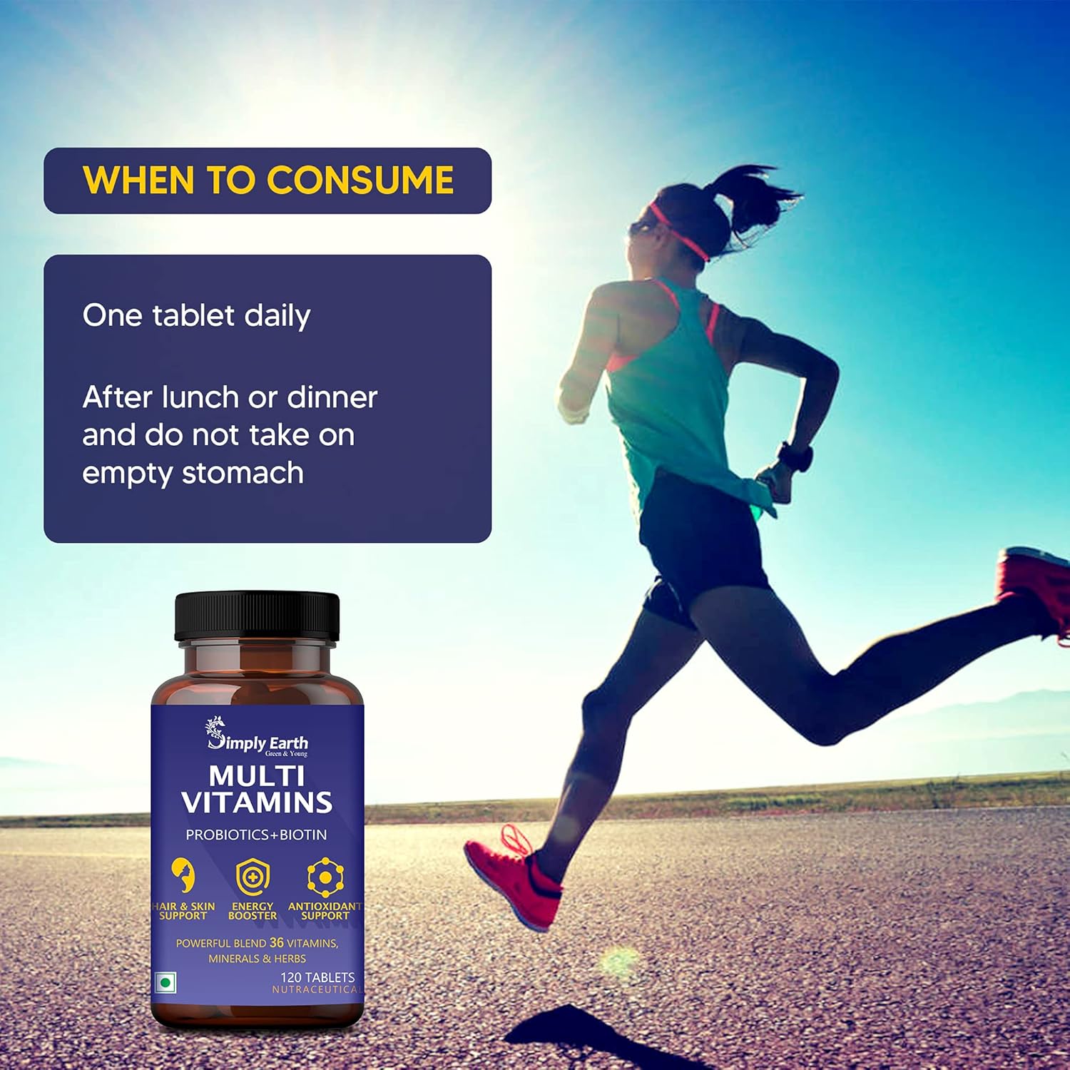 Just 7 important mixtures and 36 nutrients with men and women (120 tablets) Earth Multivitamin - Probiotics Vitamin C, Zinc and Biotin Just 7 important mixtures and 36 nutrients with men and women (120 tablets) Earth Multivitamin - Probiotics Vitamin C, Zinc and Biotin