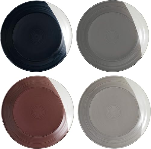 Royal Doulton Bowls of Plenty - Juego de 4 platos llanos, colores mezclados, 11.3 pulgadas