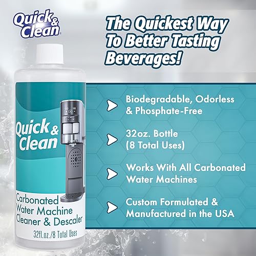 Miniatura 2 de Limpiador y descalcificador de máquina de agua carbonatada de 32 onzas - Fabricado en los Estados Unidos - Compatible con máquinas de agua