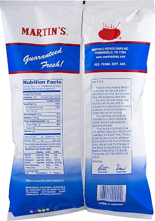 Martin's Dippin' Sea Salted Potato Chips 8.5 Ounces (3 Bags)