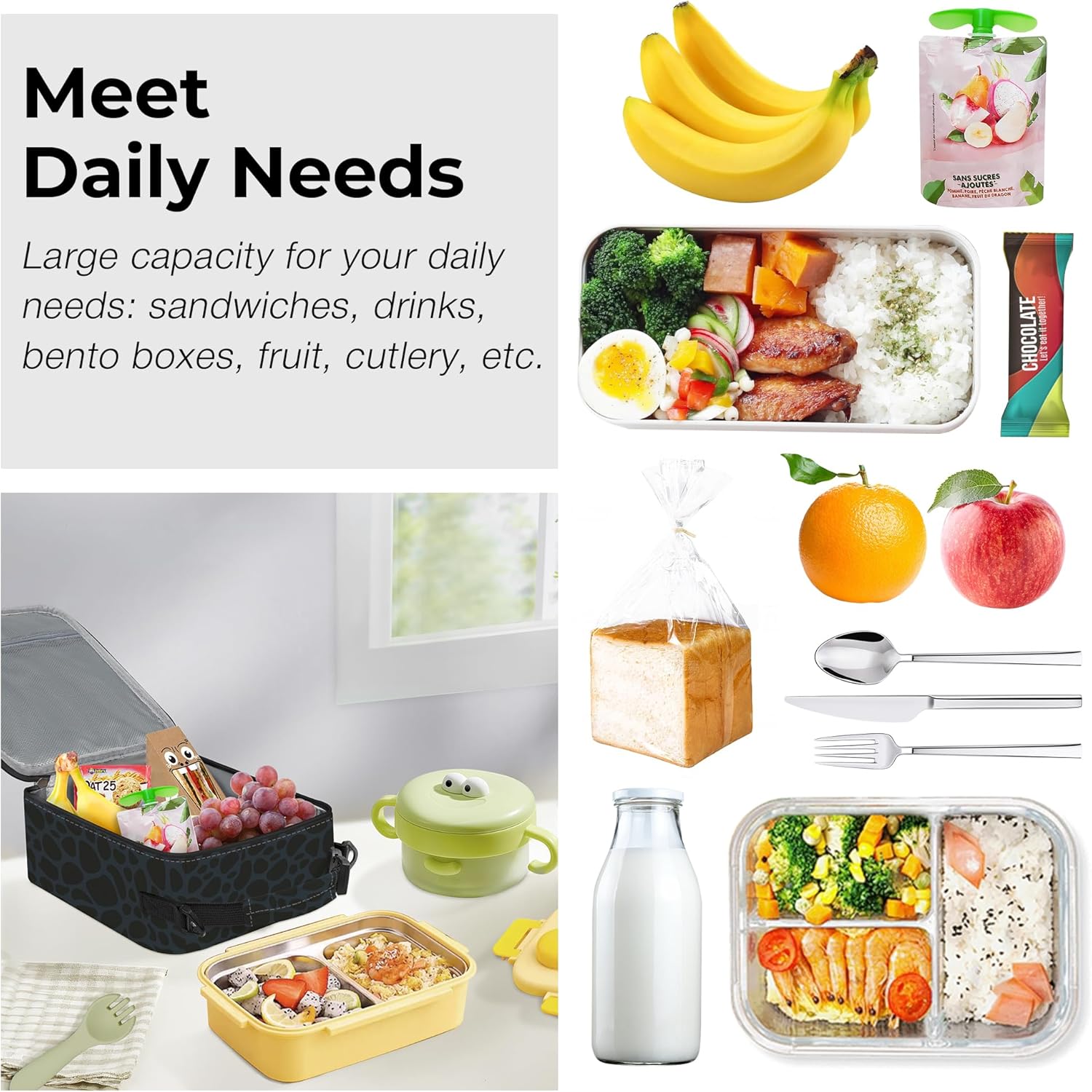 Clastyle Hero Insulated Kids Lunch Bag Large Thermal Cooler Bag for Boy Picnic School Lunch Box Tote,City Shields - Image 4