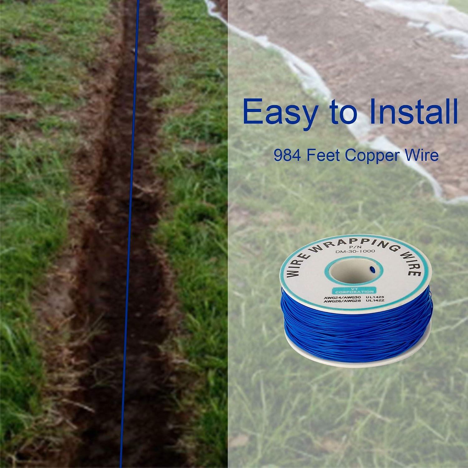 H&B Luxuries Electric Dog Fence with 984 Feet Improvement Wire and 2 Waterproof Collar, Above Ground & Underground Dog Fence Containment System, Suitable for Small, Medium, Large Dogs