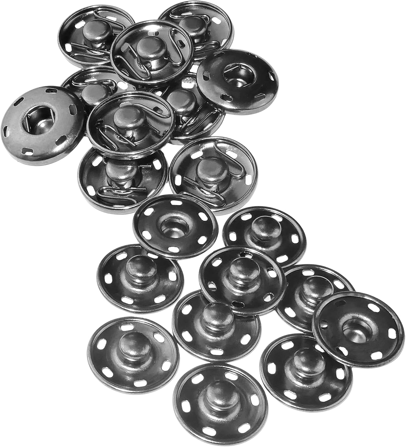 AERZETIX - C56700 - Set of 10 Giant Sewing Buttons Ø25 mm of 2 Metallic Pieces - Gold - Bag Jeans Wallets - Sewing Leather Goods Clothing Crafts