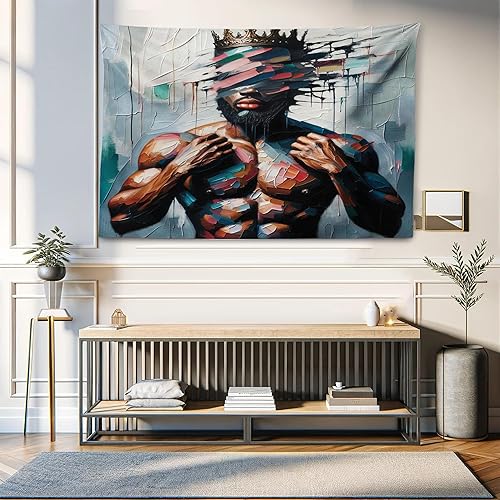 Miniatura 224 de Ambesonne Tapiz de naturaleza, silueta de oso salvaje en el bosque de la selva en la noche oscura, ilustración para colgar en la pared para Verde