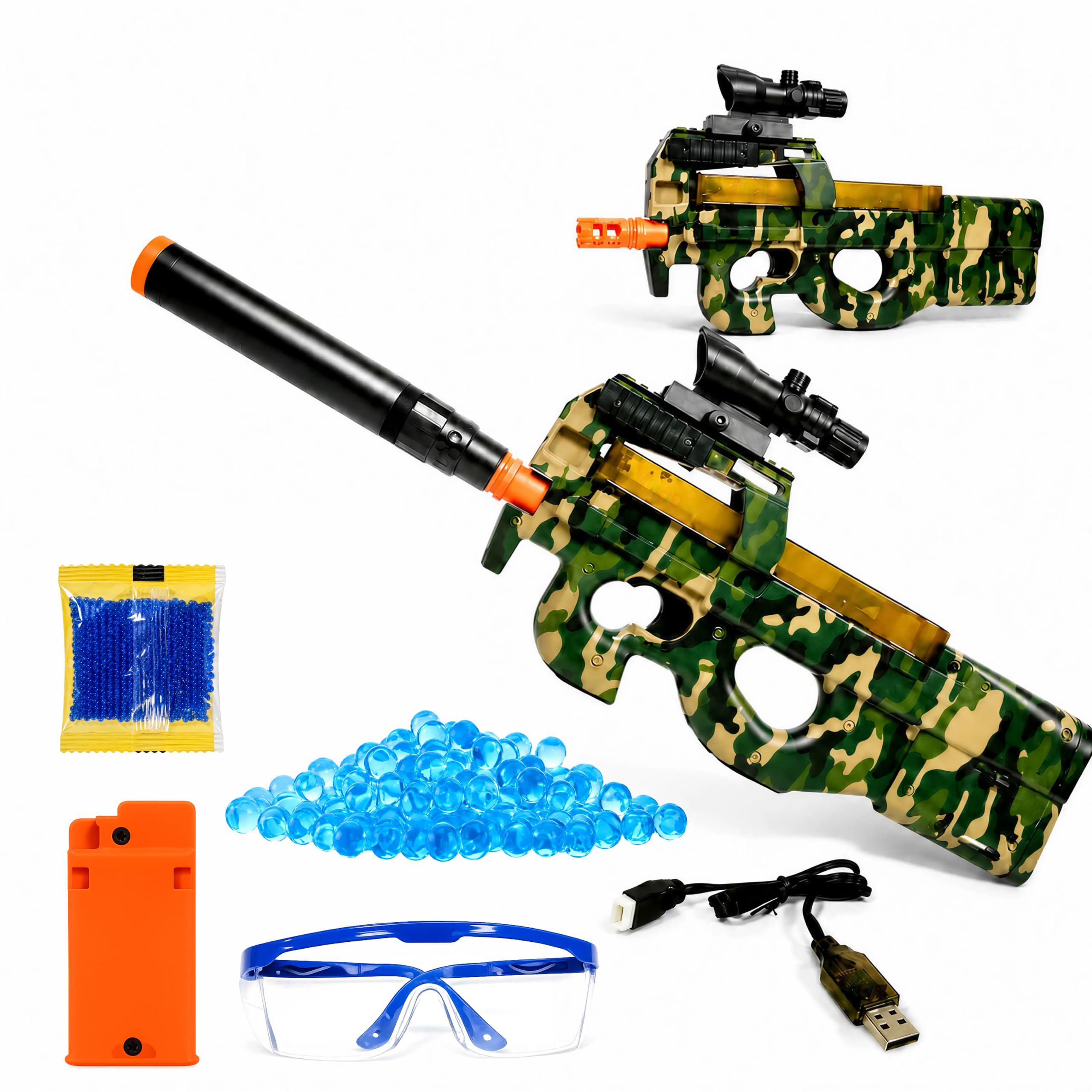 VikriDA Dual Mode (Automatic and Manual) Balls Gun & Foam Blaster for Outdoor Activities Shooting Time for Adults Original Airsoft Gun Automatic - Camo Small Balls Blaster Gun-image-28