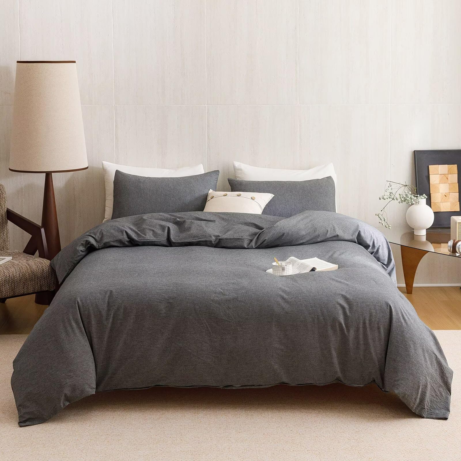 Washed Cotton Comforter Set - Twin 3Pcs -14 Washed Cotton Comforter Set - Twin 3Pcs -14