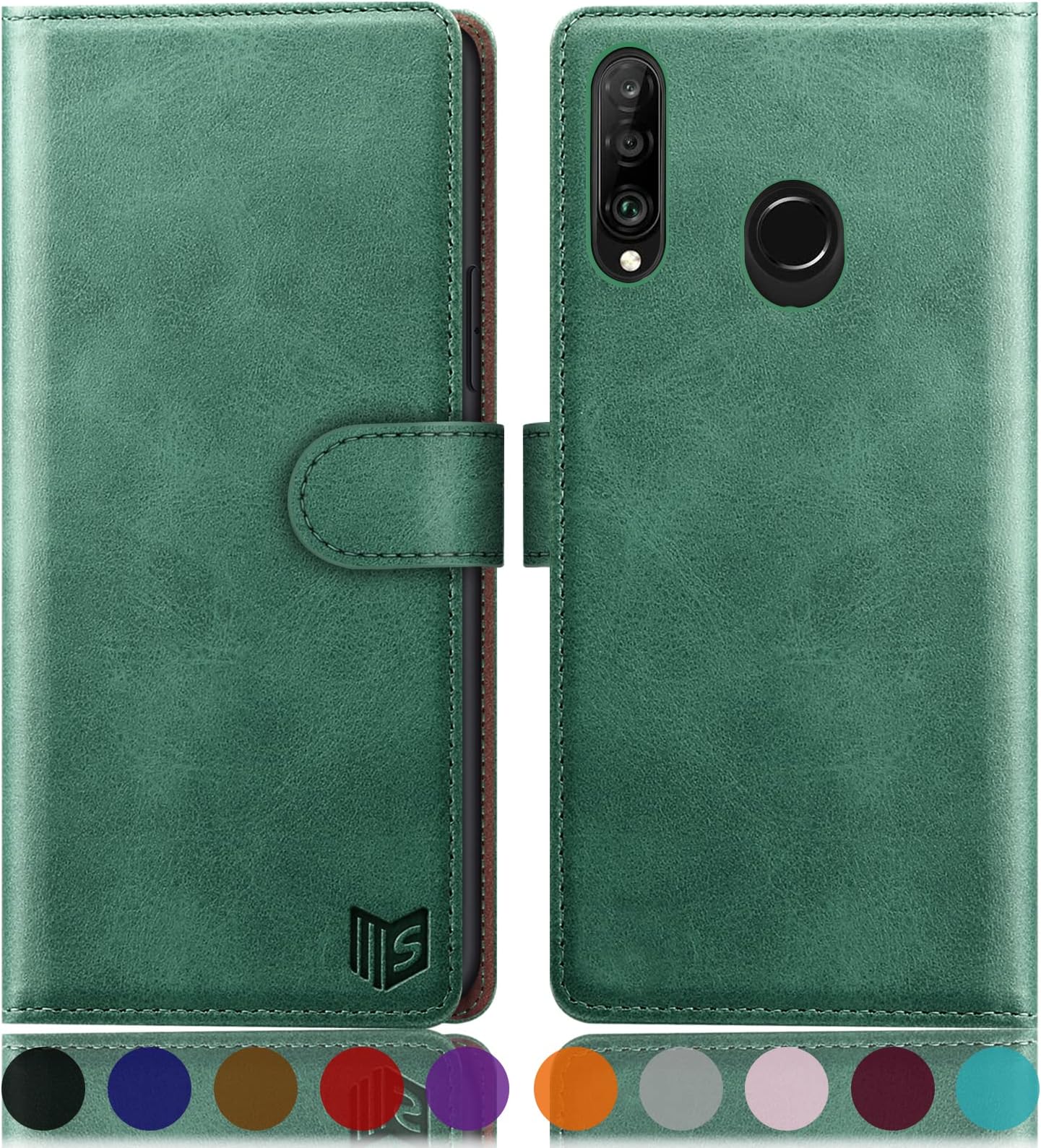 SUANPOT [RFID Schutz für Huawei P30 Lite Hülle PU Leder Handyhülle Lederhülle Klapphülle