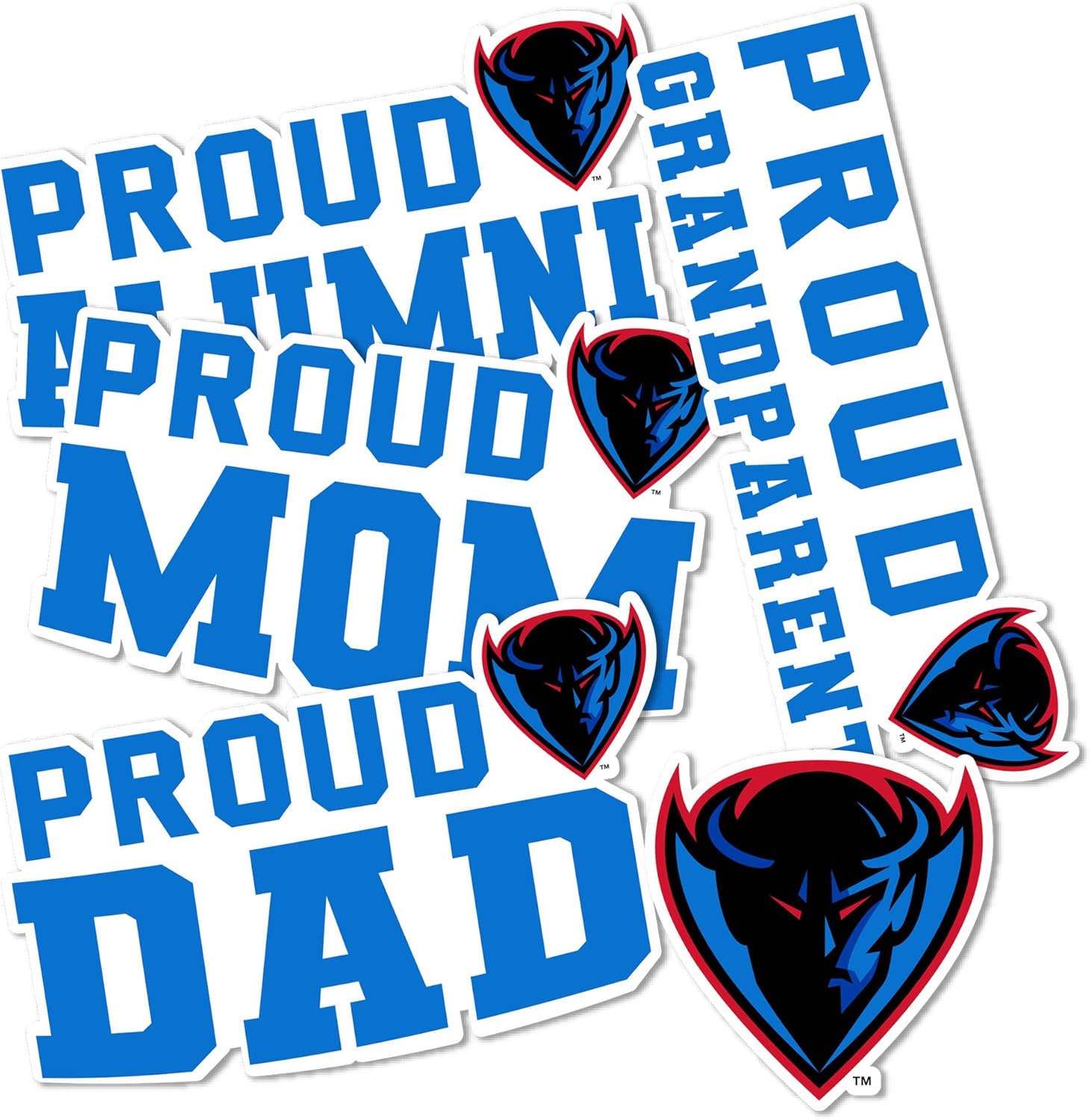 Desert Cactus DePaul University Sticker Blue Demons Vinyl Decal Laptop Water Bottle Car Scrapbook Sheet (Family Full Sheet)