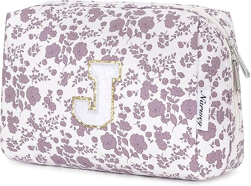 Vista 66 de Narwey Bolsa de maquillaje con iniciales para adolescentes y niñas, regalos de moda de 6, 8, 10, 11, 12, 14, 16, 18 años, bolsa de aseo cosmética