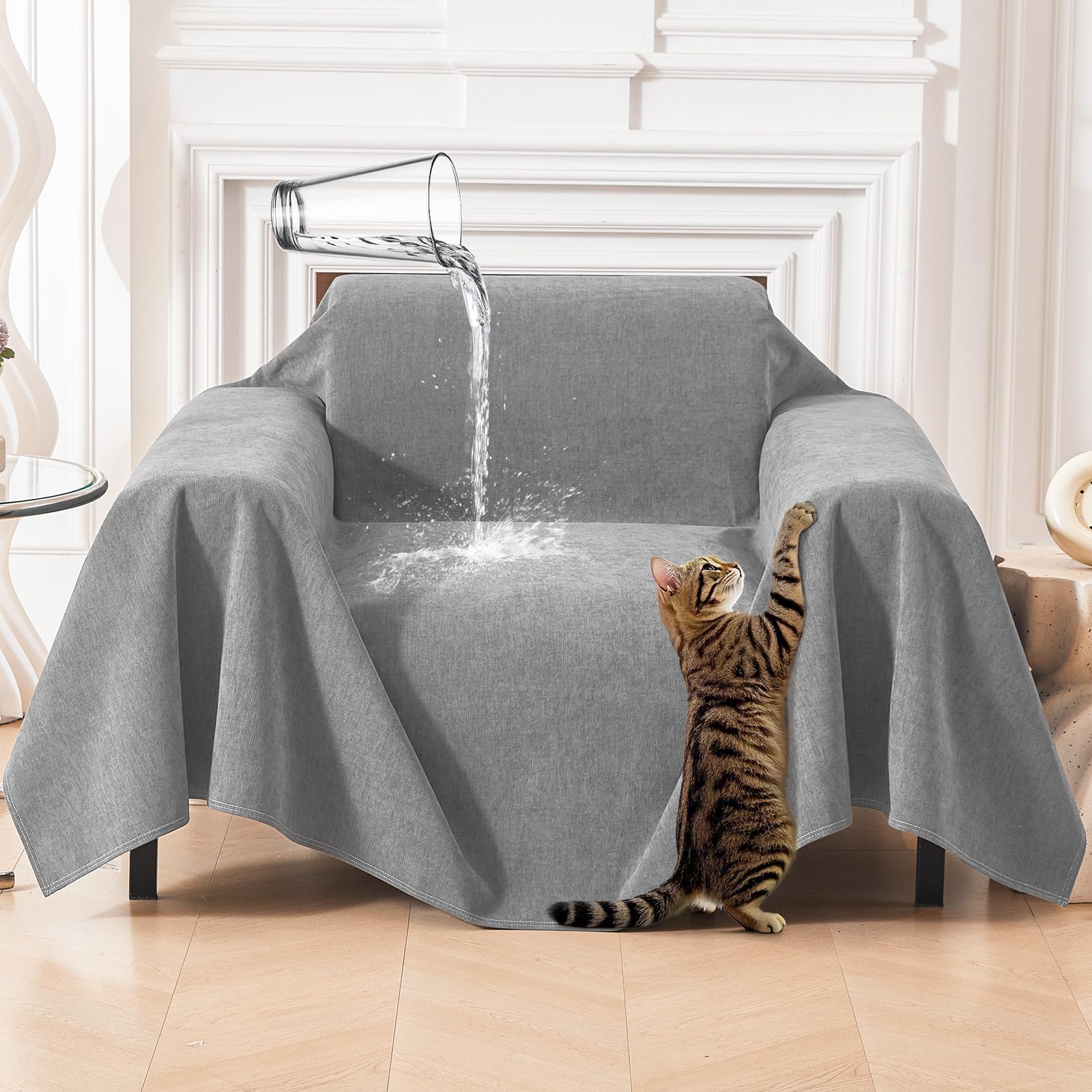 Deep Dream Cat-Scratch Resistant Couch Cover