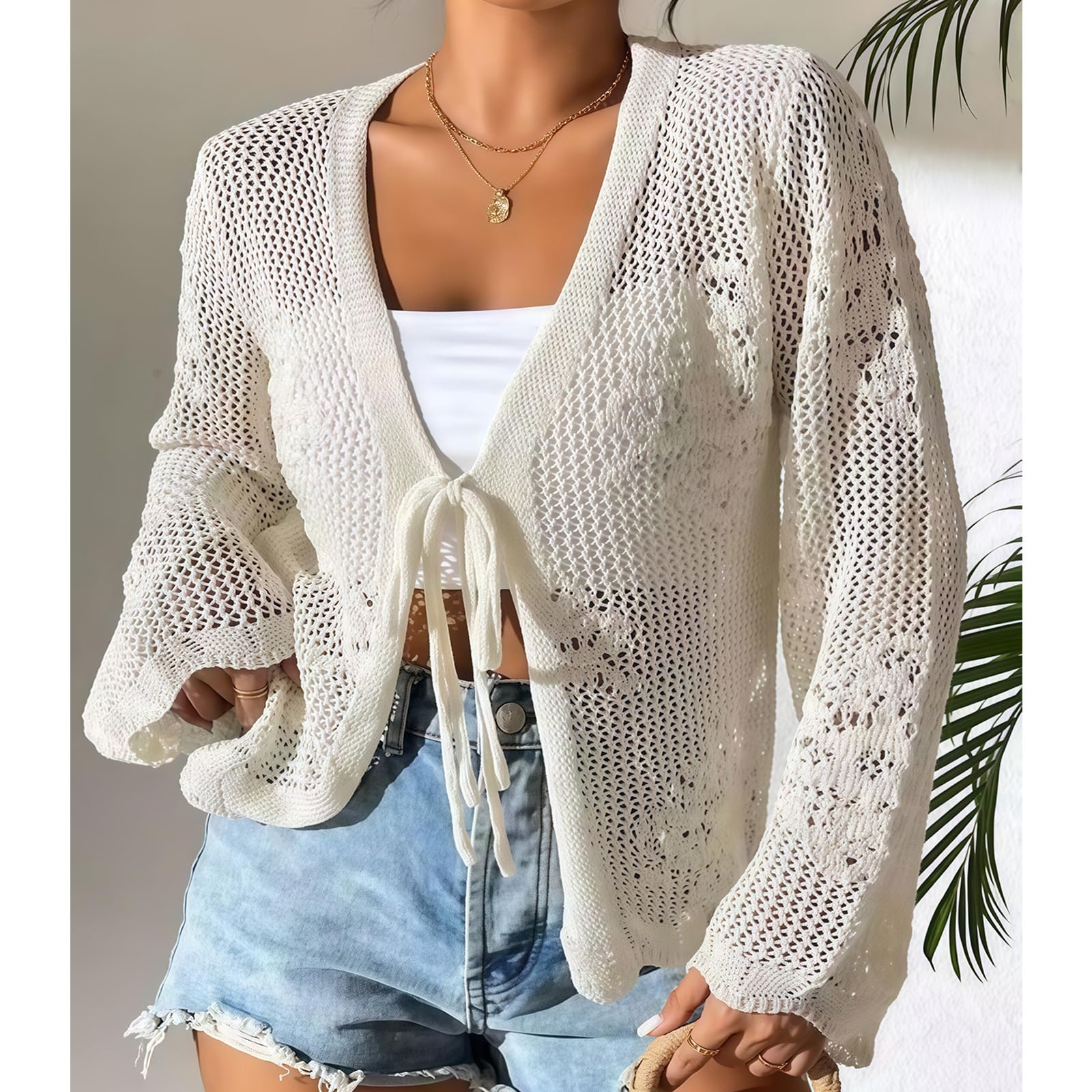 Hollow Out Design Swim Cover Up Kobiety Miękka Akrylowa Tekstura Stroje Kąpielowe Pokrowiec Odpowiedni na Plażę i Basen Sun Security Kostium Kąpielowy