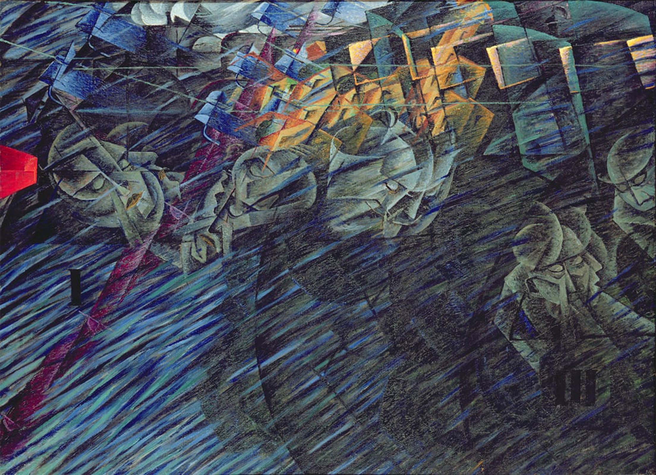 POSTERIIk Vintage Art Print Images Pictures Print States of Mind Those Who Go by Umberto Boccioni Modern Colour Posters for Office Home Decor 60x90cm