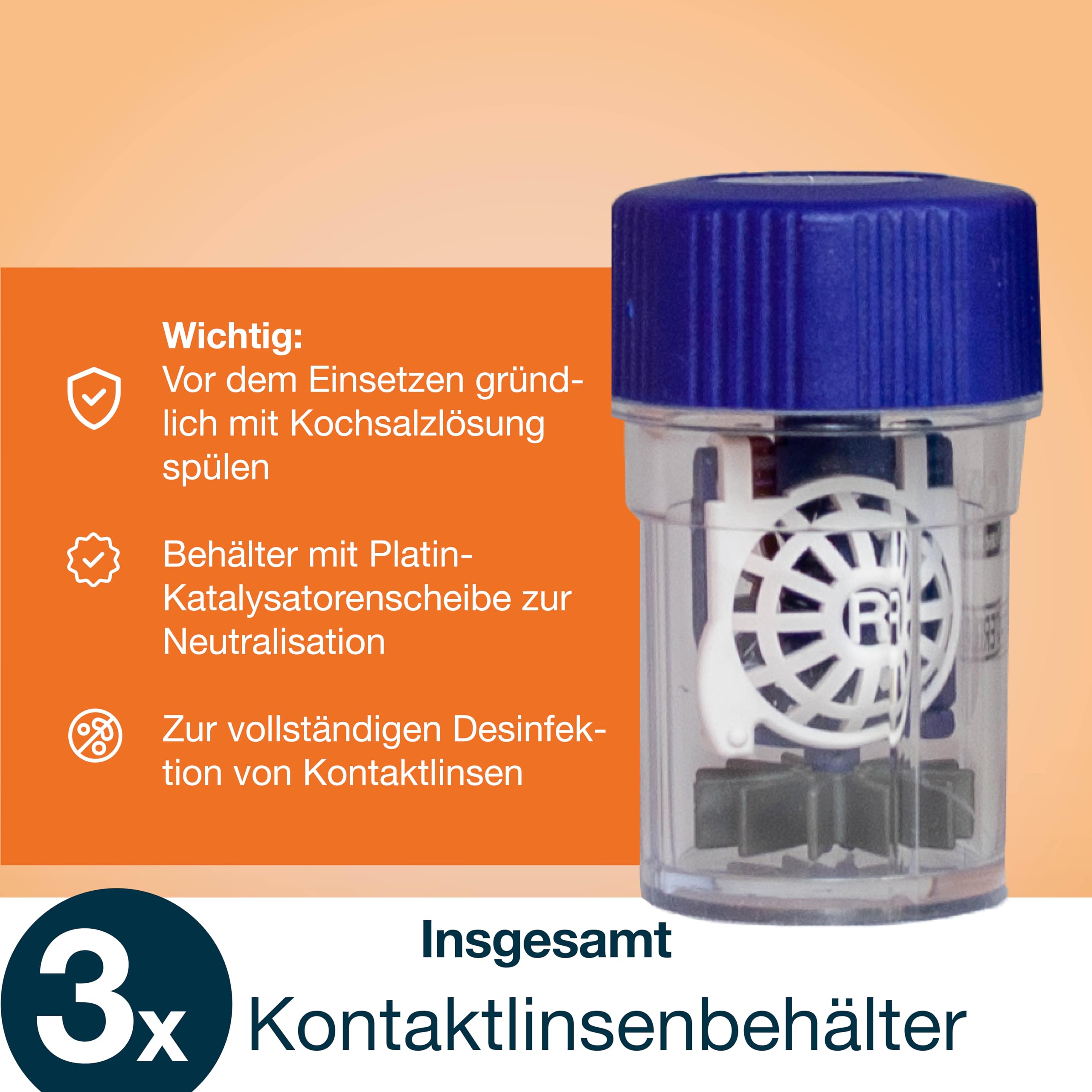 activ Peroxidlösung 3 x 360ml + 3 Behälter - für die schonende Reinigung weicher & formstabiler Kontaktlinsen - konservierungsmittelfrei (3x 360ml + 3 Behälter)