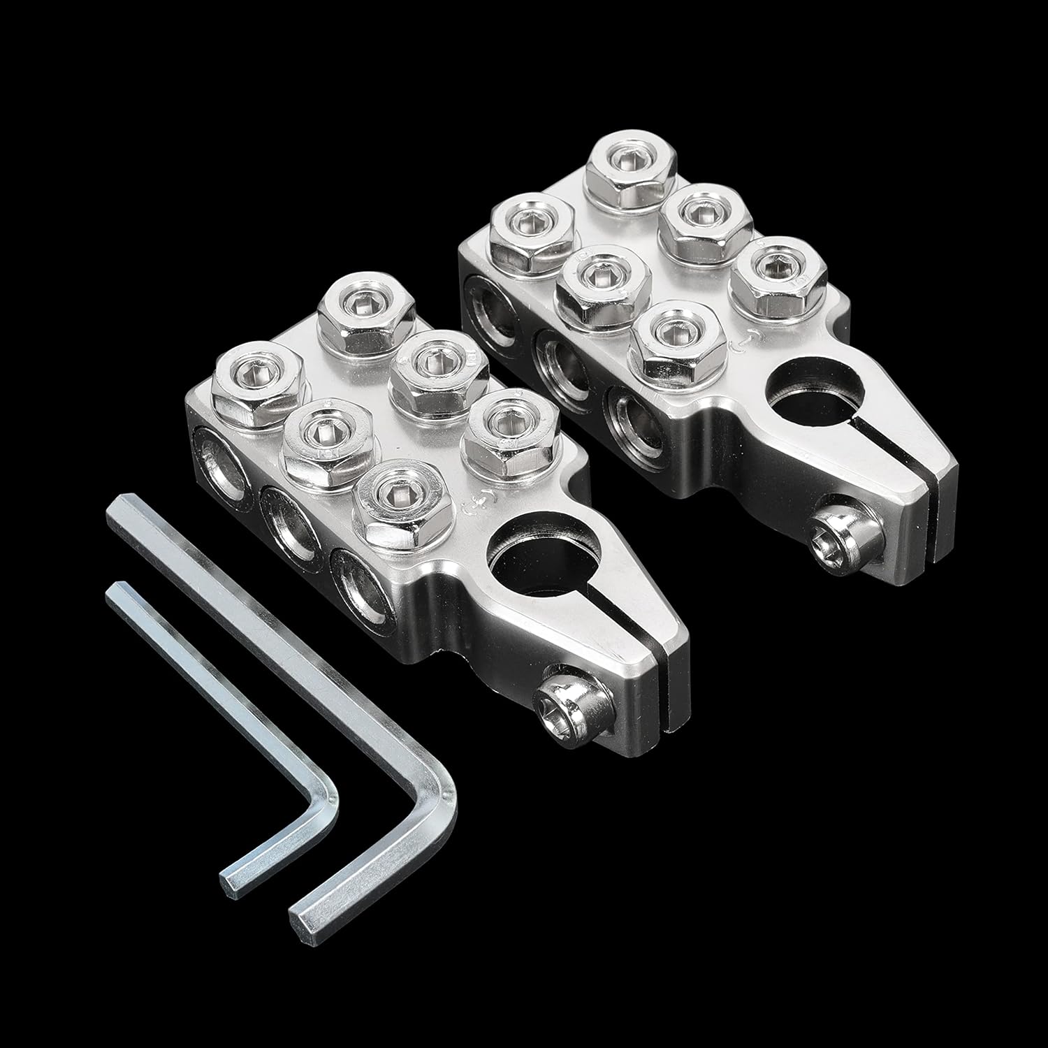 6x1/0 AWG Battery Post Terminal Connector 0 Gauge 12 Way Battery Terminal Clamps Replacement for Tapered Top Post