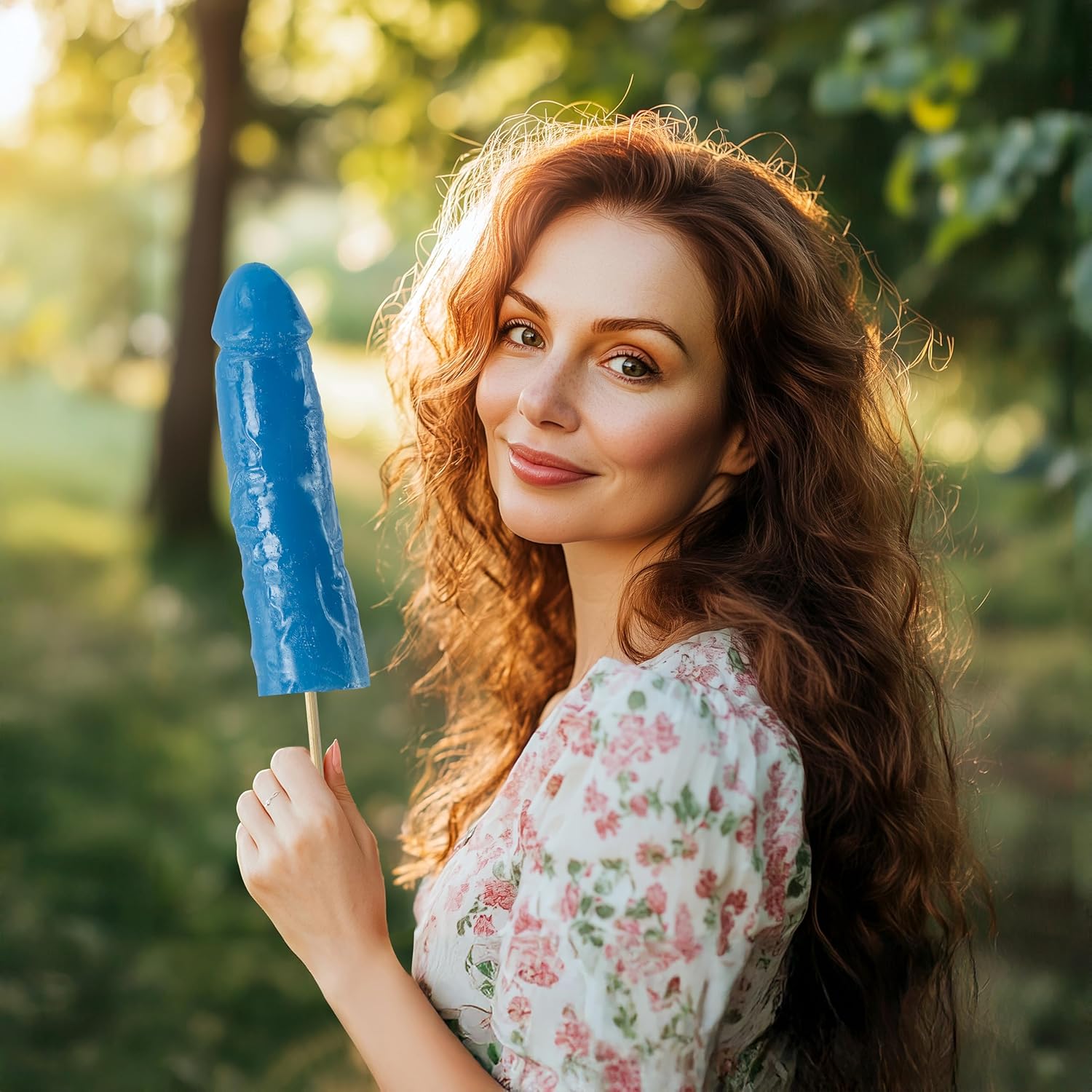 8" Cock Pop Candy Lollipop - Hilarious Bachelor and Bachelorette Party Favor Candy, Fun Adult Novelty Lollipop and Sucker - Blue Raspberry Flavored