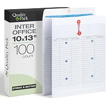 Quality Park Inter-Department Envelopes, String-and-Button, White, 10 x 13, 100 per Box, 63663