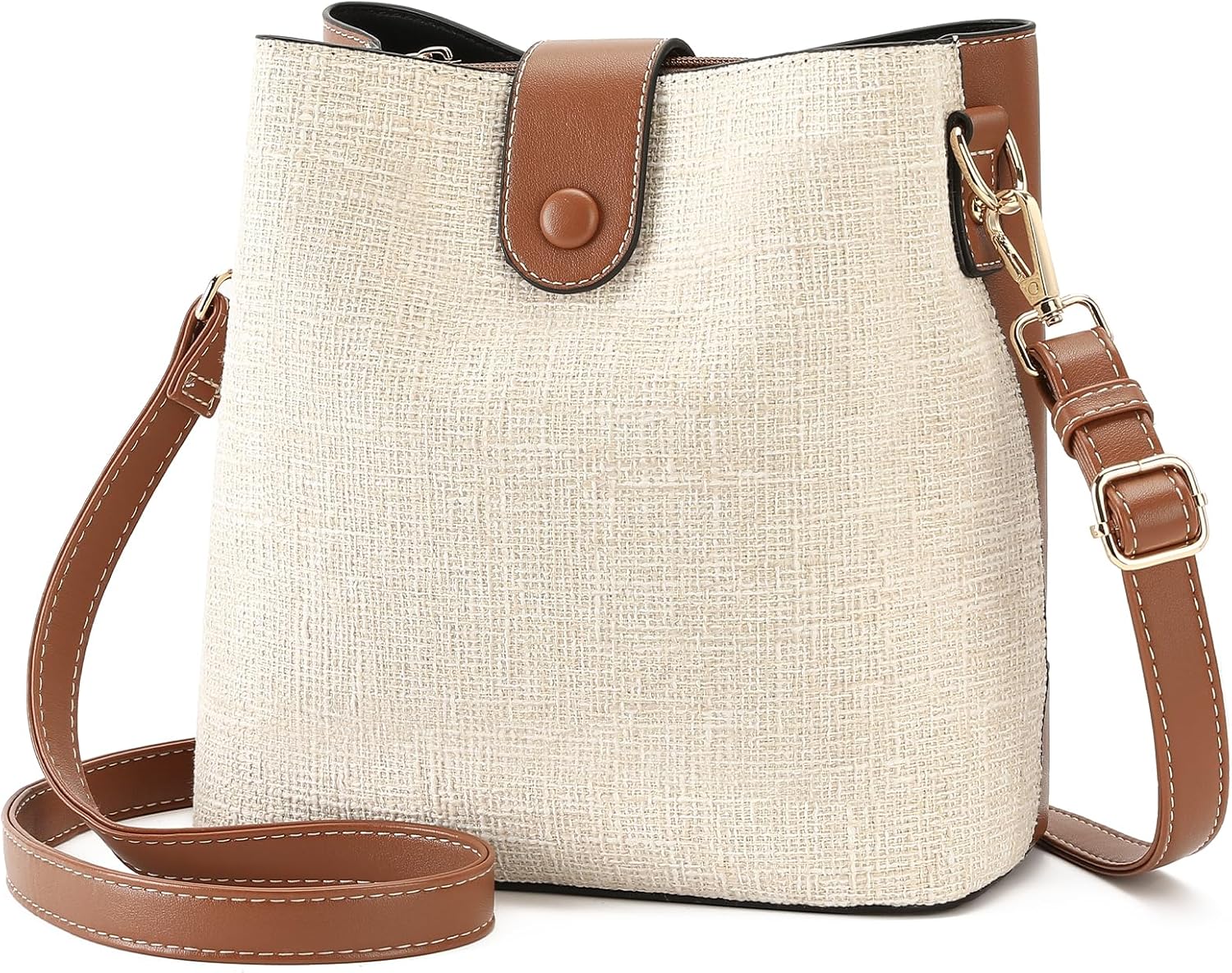 GAEKEAO Crossbody Bag Purses for Women Fabric Bucket Bag Satchel Trendy Handbags with Adjustable Shoulder Strap - Image 7